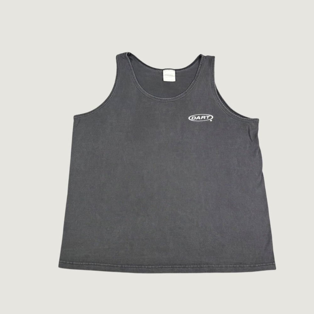 Dart Graphic Tank Top Mens Large Black Heavyweight Cotton Sleeveless Shirt